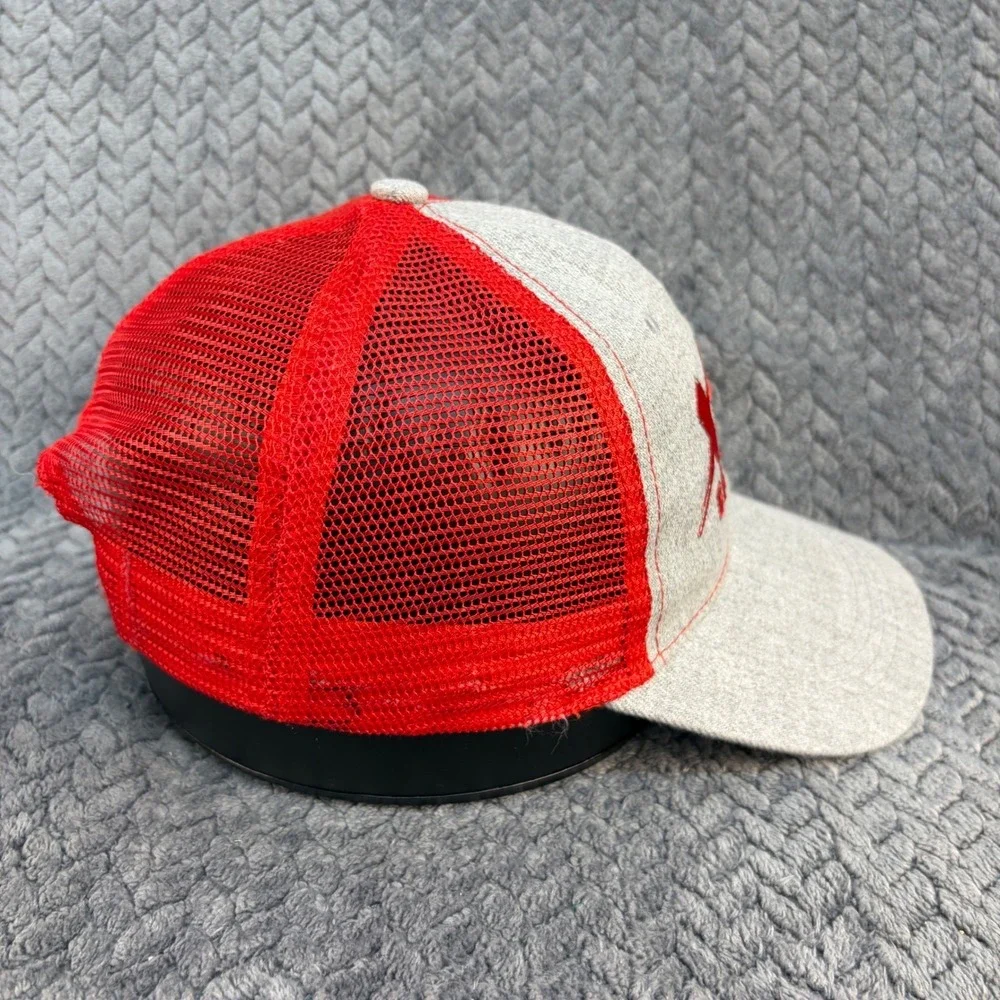 Hit Wear Xtreme Bar Bingo Trucker Hat Gray Red Mesh Snapback Cap 0664